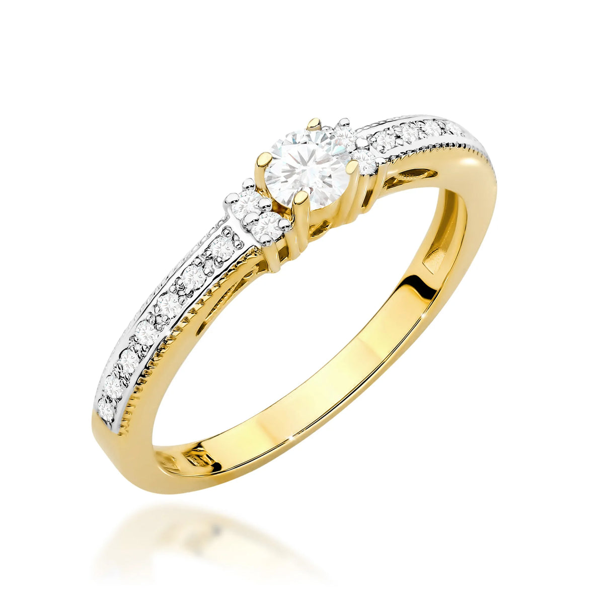 zlatý prsten s diamanty 0,13 ct a 0,104 ct w0201-diw-01