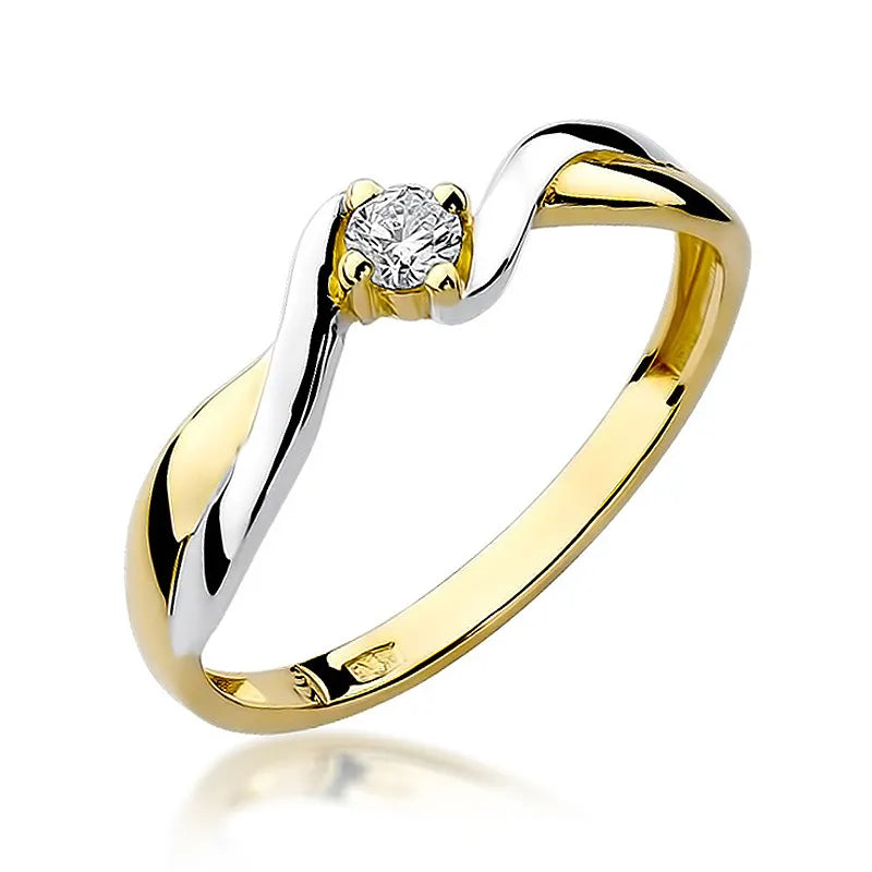 zlatý prsten s diamantem 0,10 ct w0208-diw-02