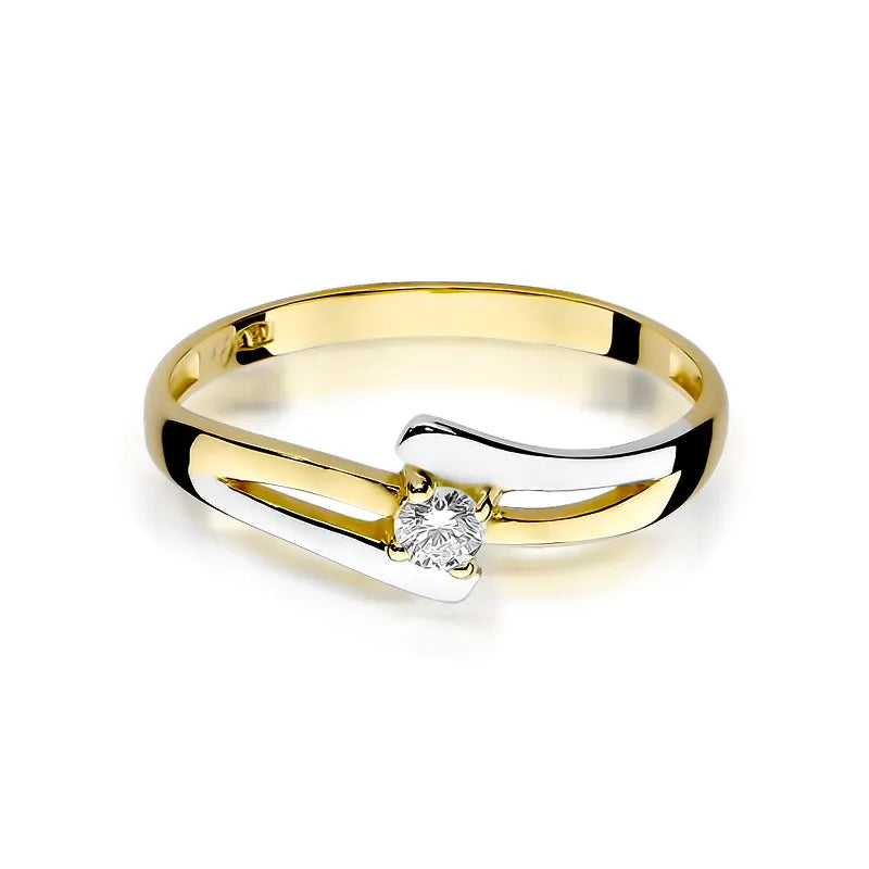 zlatý prsten s diamantem 0,10 ct w0210-diw-02