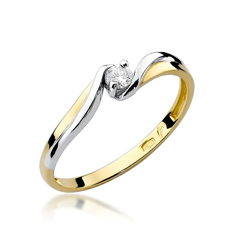 zlatý prsten s diamantem 0,10 ct w0211-diw-02