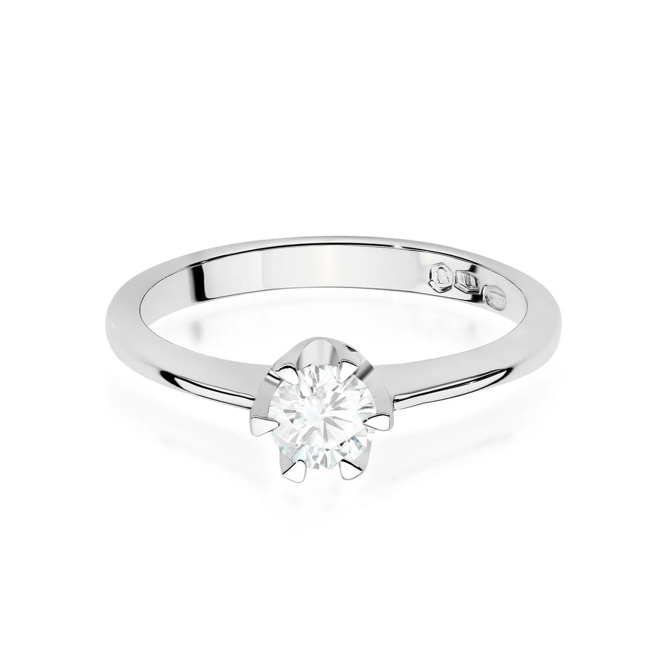 Prsten z bílého zlata s kulatým lab-grown diamantem 0,50 ct