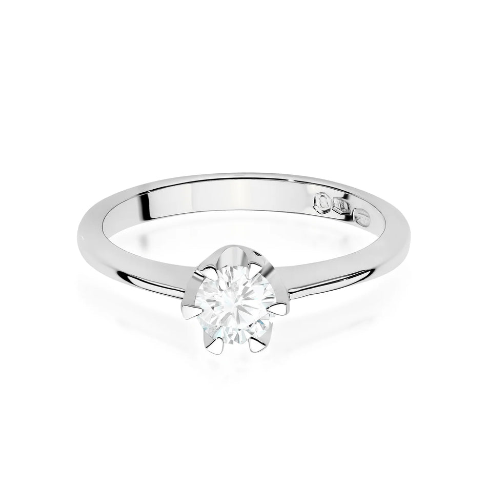 Prsten z bílého zlata s kulatým lab-grown diamantem 0,70 ct
