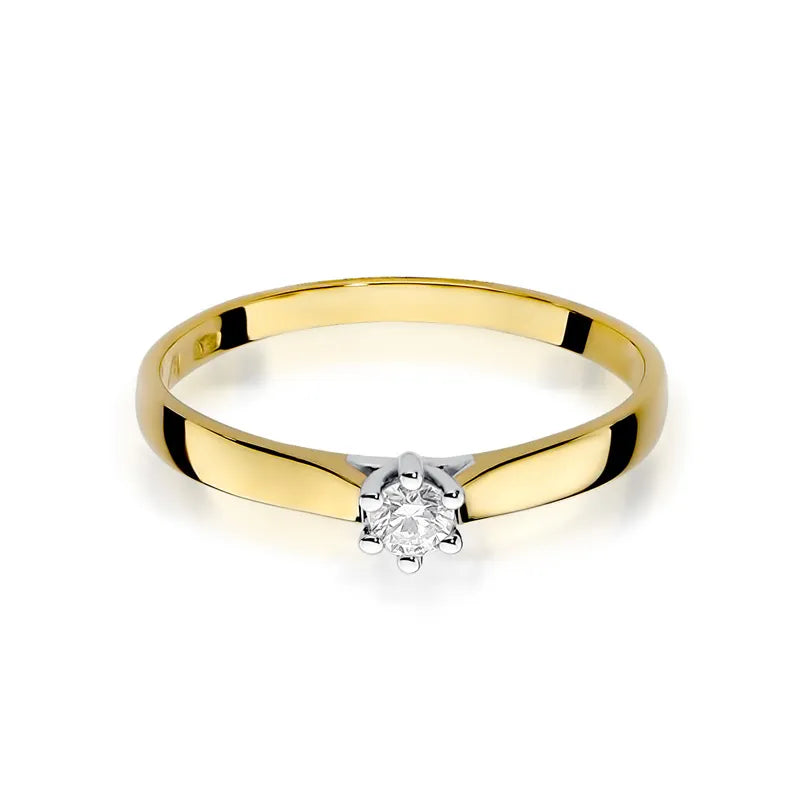 zlatý prsten s diamantem 0,10 ct w0222-diw-03