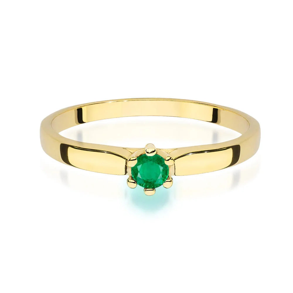 zlatý prsten s 0,15ct smaragdem w0222-emg-02