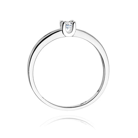 Zásnubní prsten s diamantem v 585 bílém zlatě