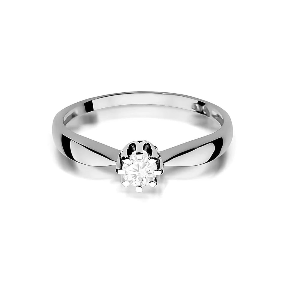 White Gold Ring with 0.25ct Lab-diamond