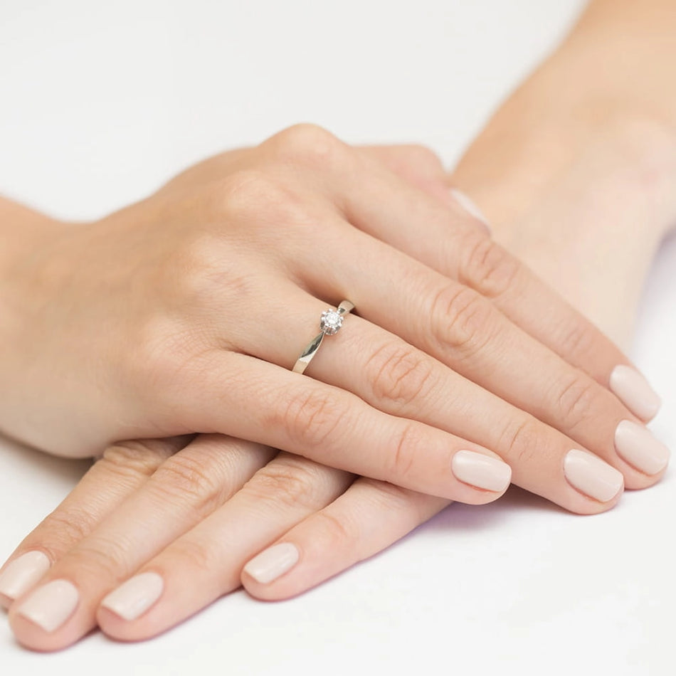 White Gold Ring with 0.20ct Lab-diamond