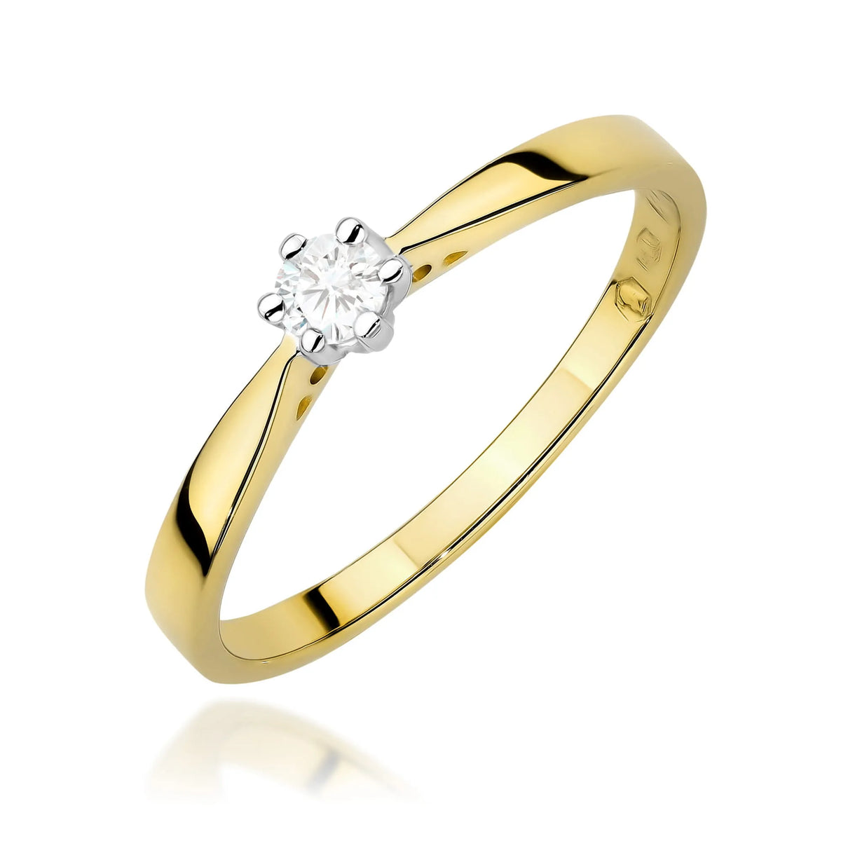 zlatý prsten s diamantem 0,10 ct w0229-diw-02