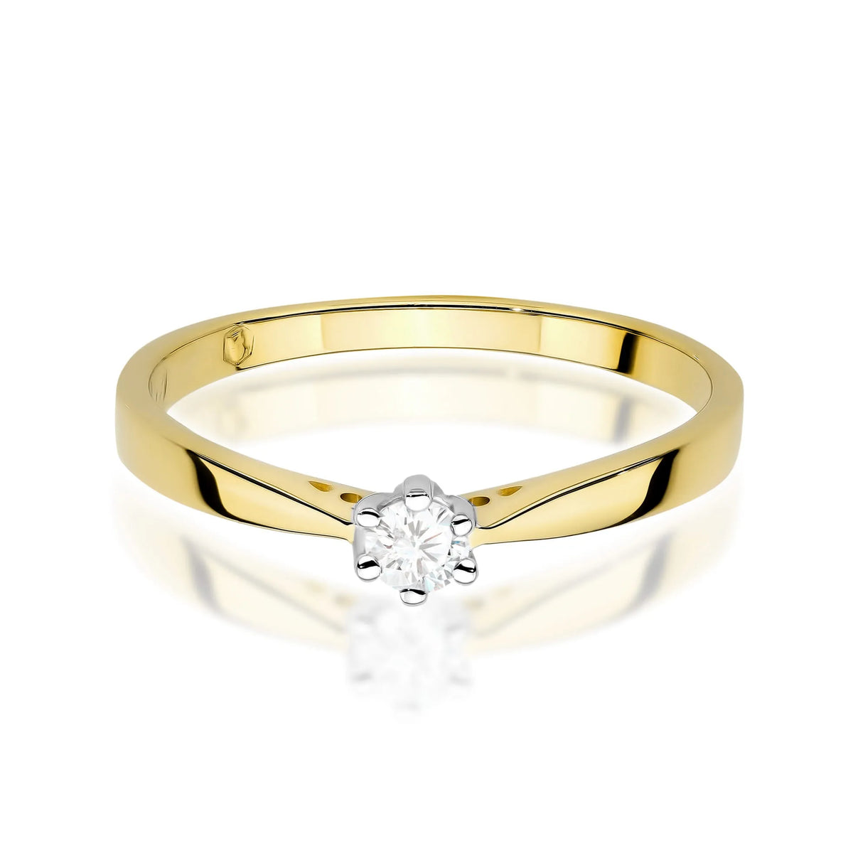 zlatý prsten s diamantem 0,10 ct w0229-diw-02