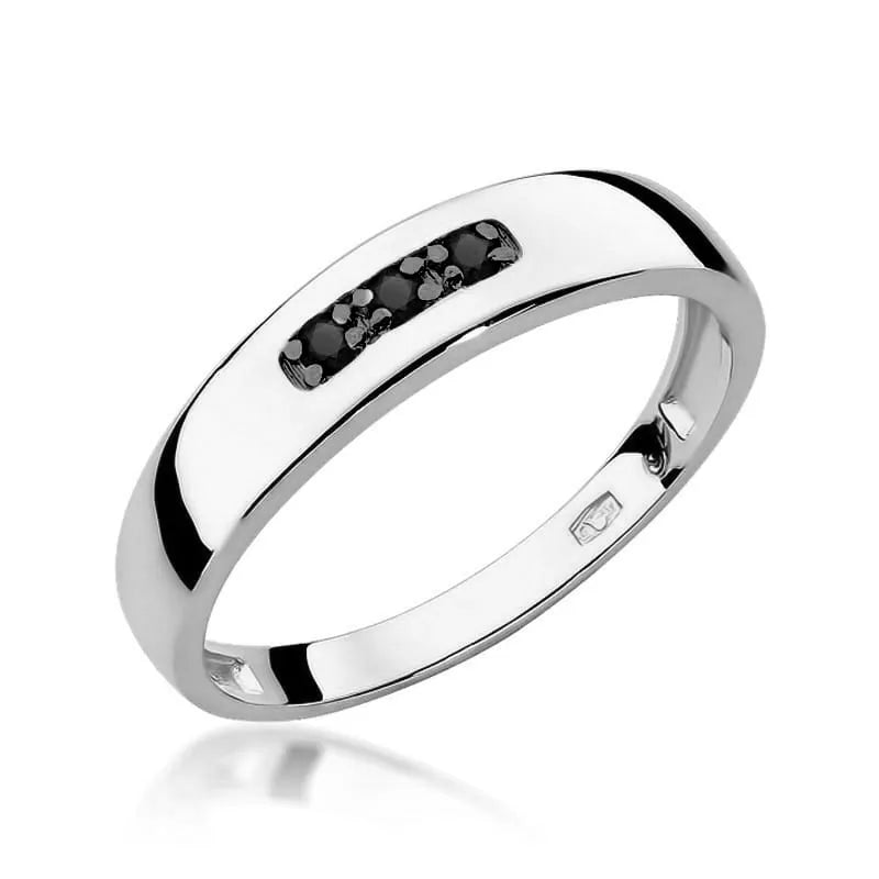 zlatý prsten s 0,044 ct černými diamanty w0235-dib-02