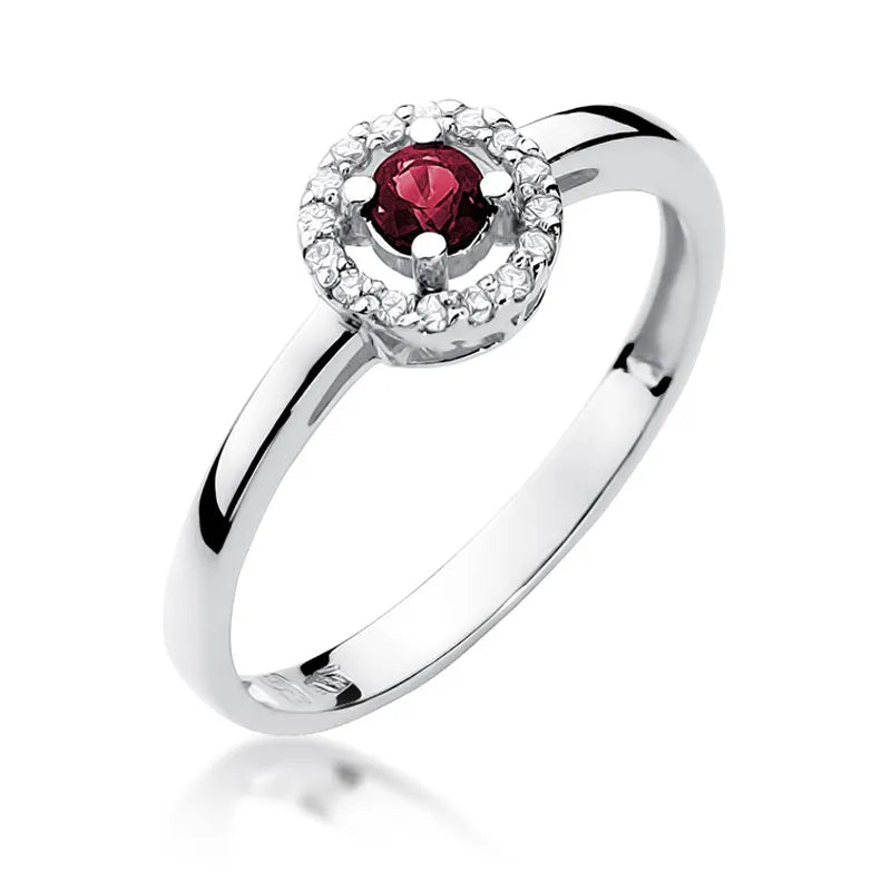 zlatý prsten s 0,15ct rubínem a 0,08ct diamanty w0238-rur-01