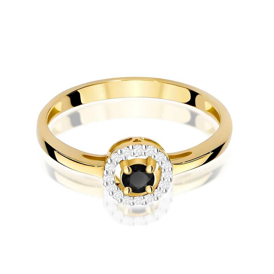 Zlatý prsten s diamanty 0,12 ct a 0,08 ct