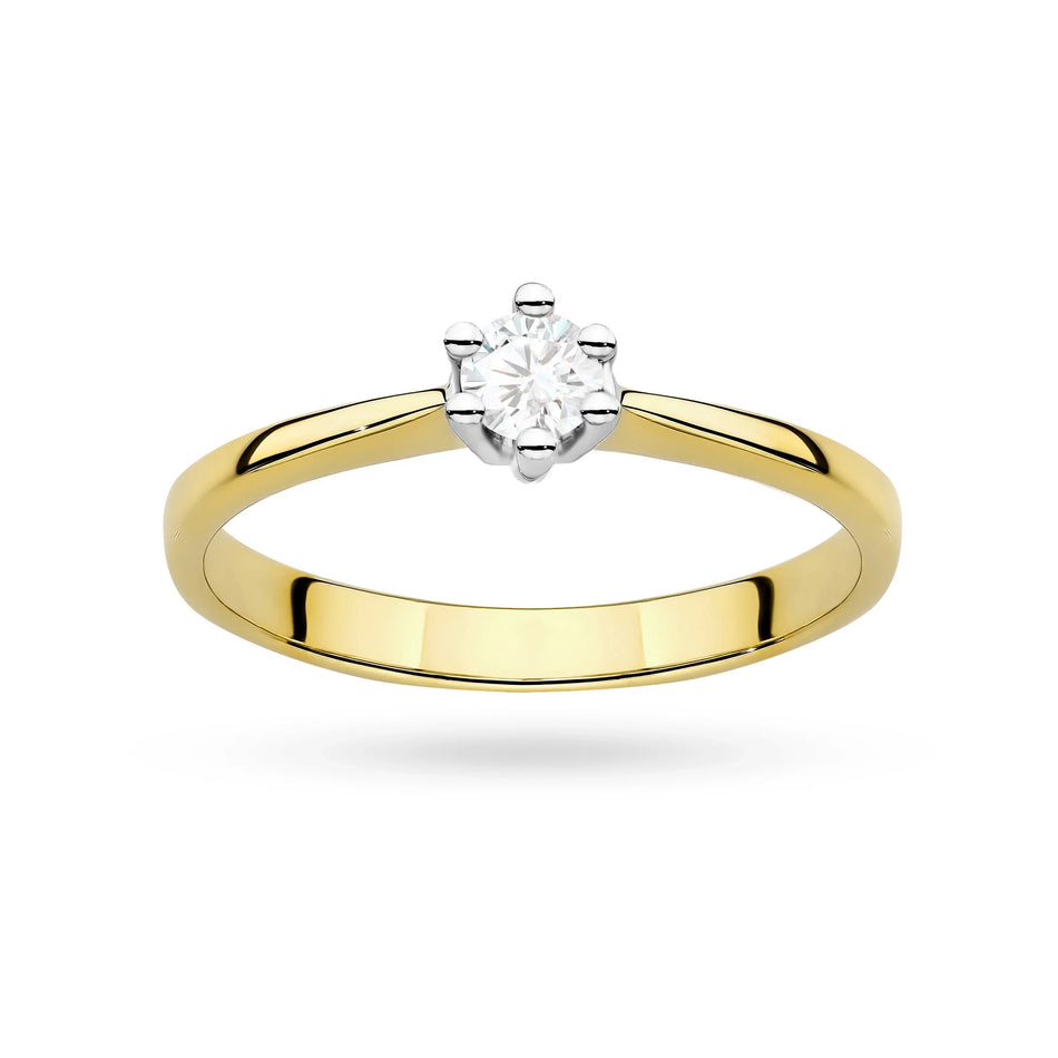 Zlatý prsten s diamantem 0,20 ct