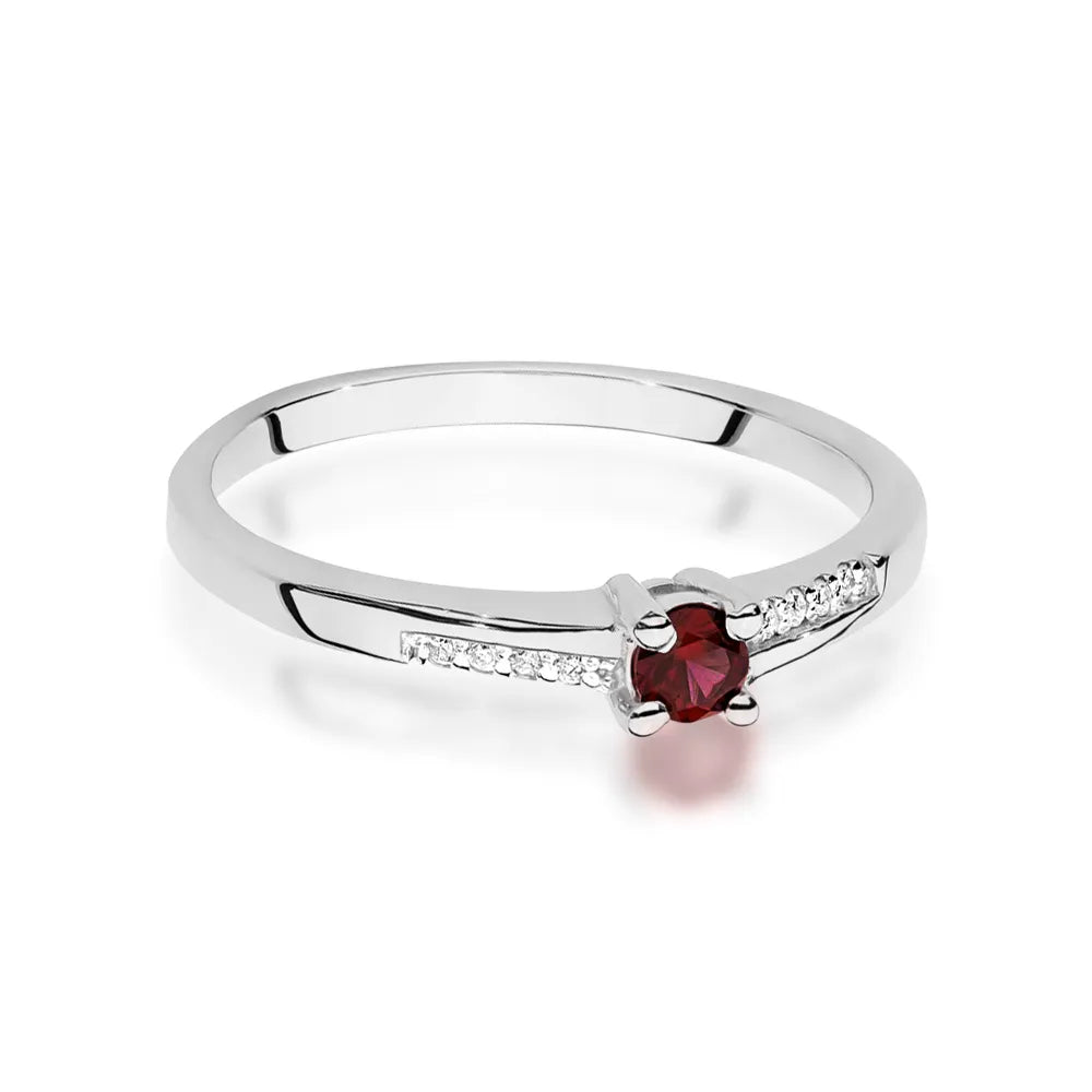zlatý prsten s 0,15ct rubínem a 0,04ct diamanty w0258-rur-01