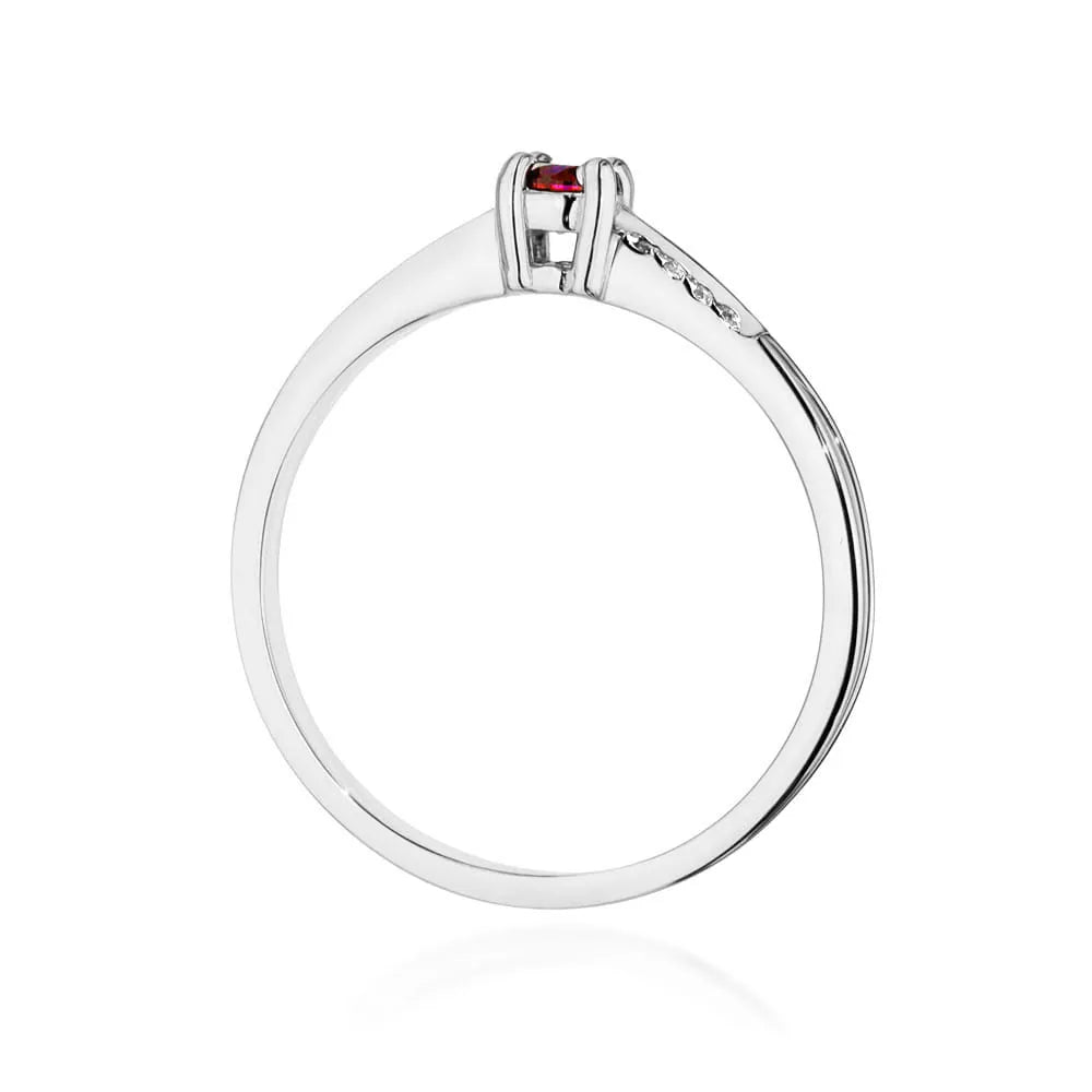 zlatý prsten s 0,15ct rubínem a 0,04ct diamanty w0258-rur-01