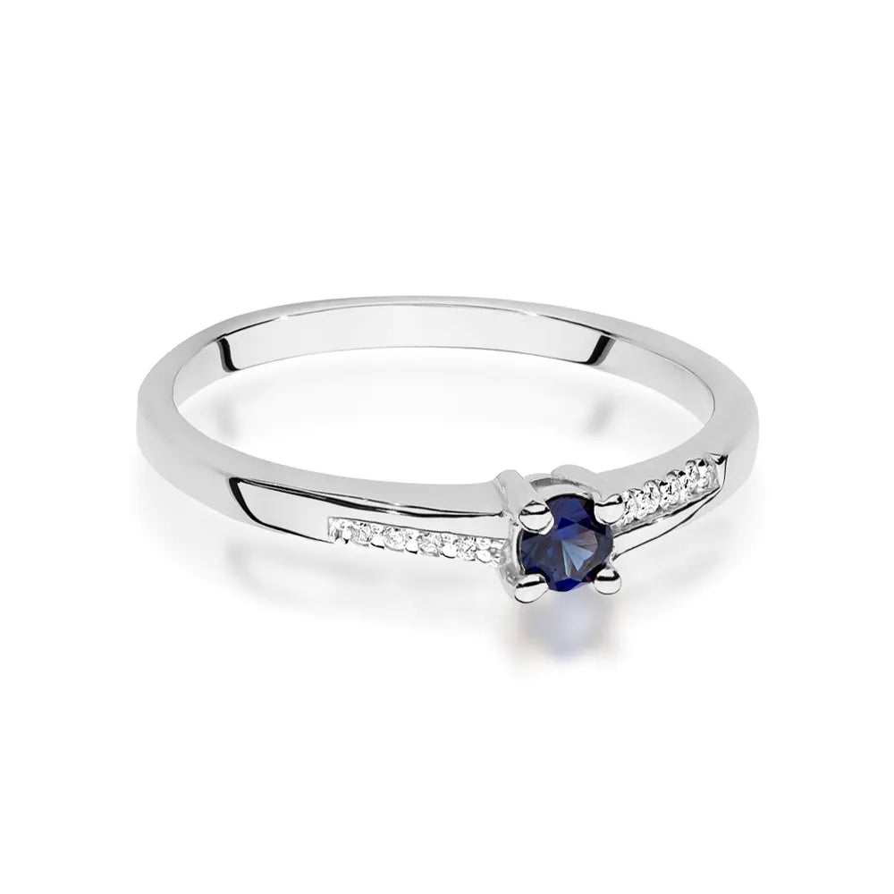 zlatý prsten s 0,15ct safírem a 0,04ct diamanty w0258-sab-01