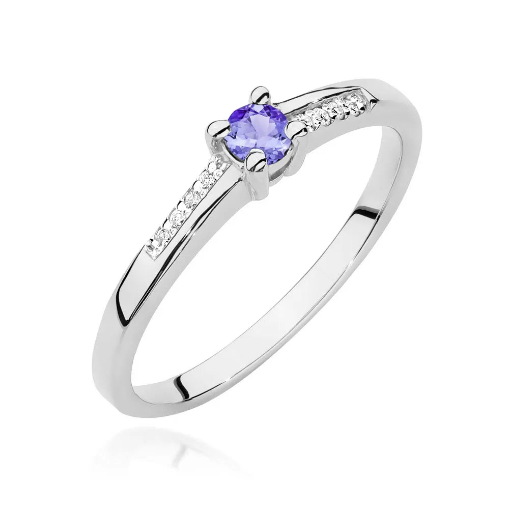 zlatý prsten s 0,15ct tanzanitem a 0,04ct diamanty w0258-tap-01