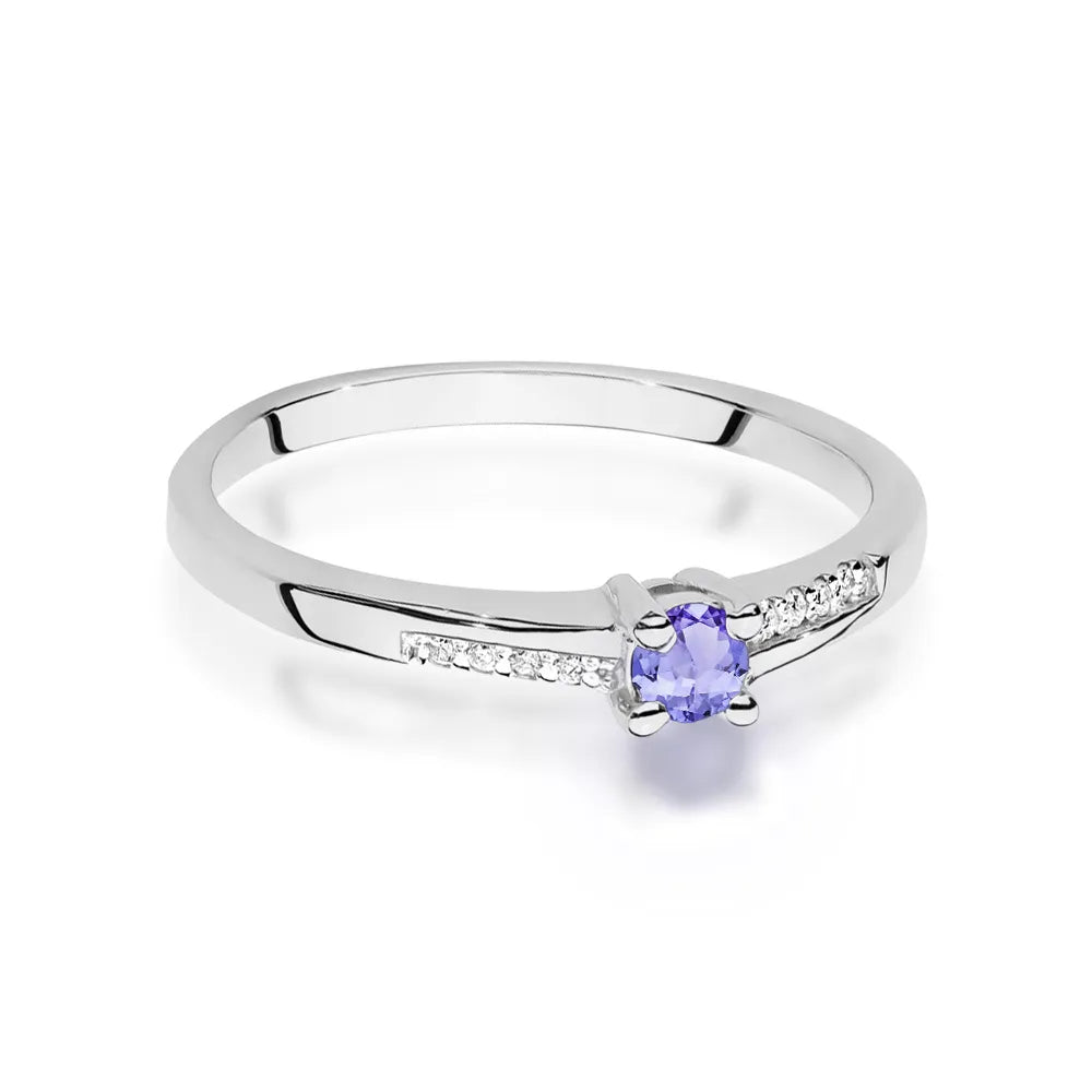 zlatý prsten s 0,15ct tanzanitem a 0,04ct diamanty w0258-tap-01