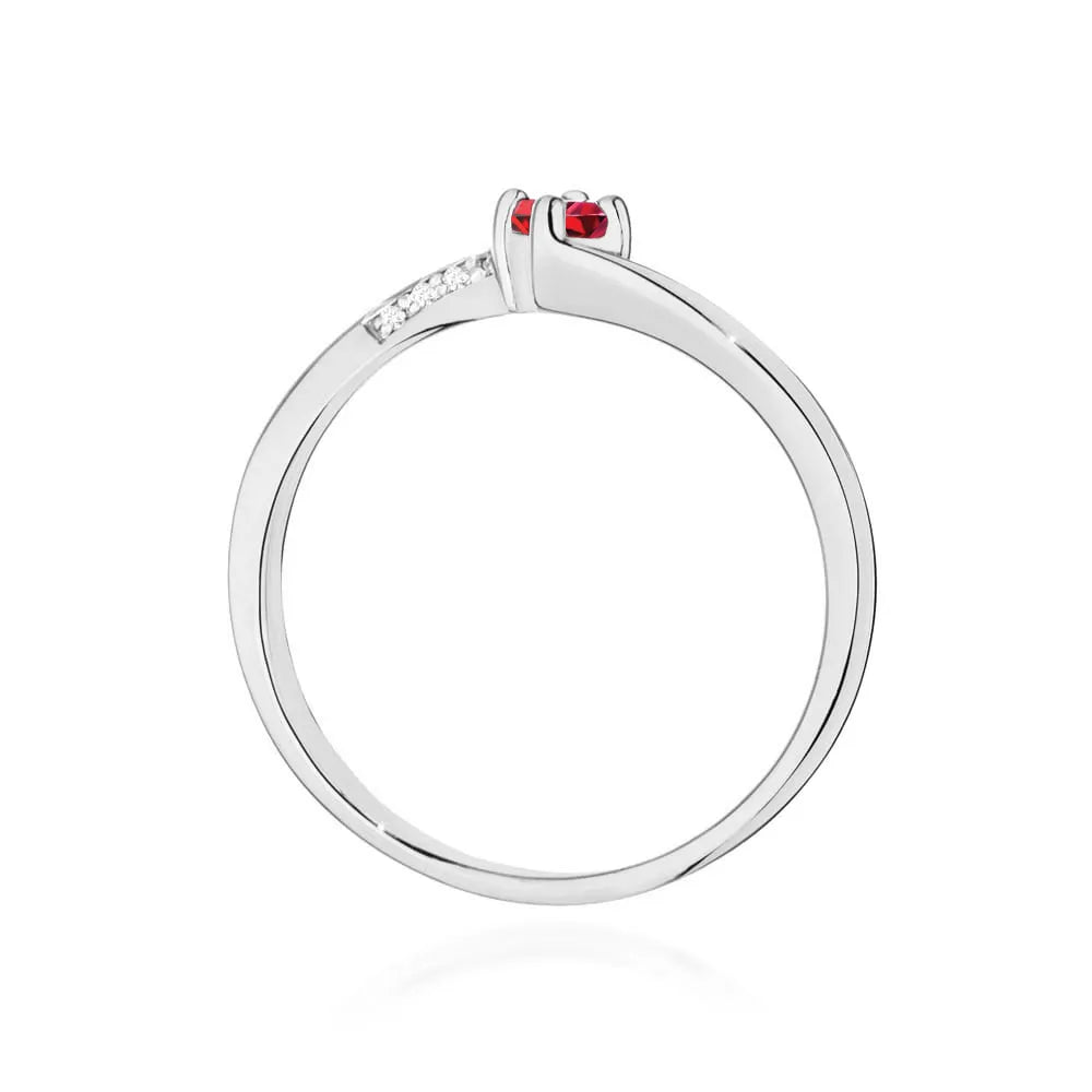 zlatý prsten s 0,15ct rubínem a 0,04ct diamanty w0262-rur-01