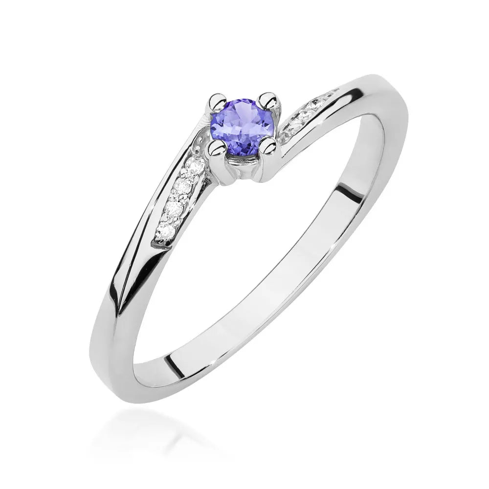 zlatý prsten s 0,15ct tanzanitem a 0,04ct diamanty w0262-tap-01