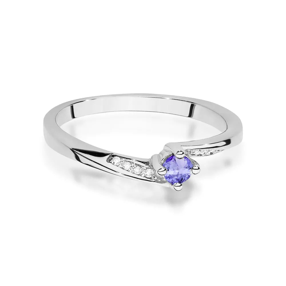 zlatý prsten s 0,15ct tanzanitem a 0,04ct diamanty w0262-tap-01