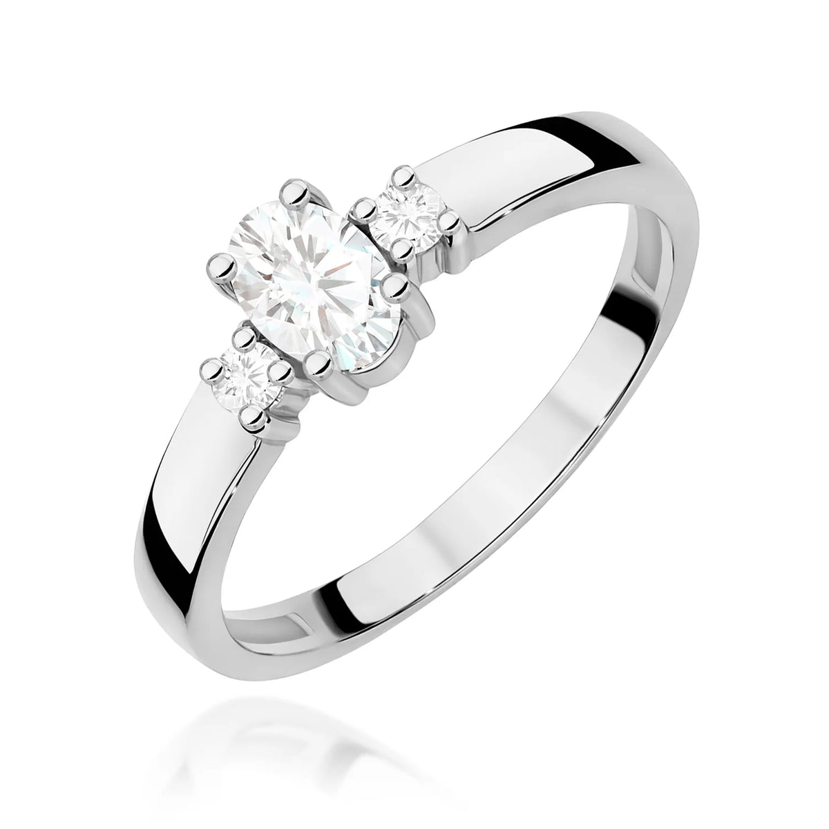 Prsten z bílého zlata s 0,40ct a 0,08ct Lab-grown diamanty