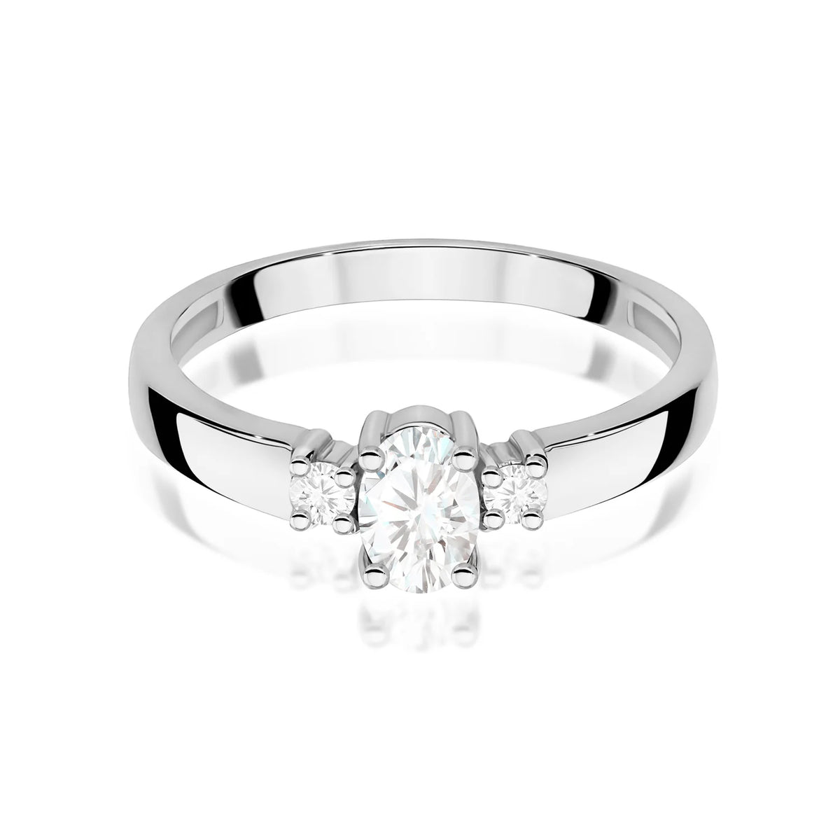 Prsten z bílého zlata s 0,40ct a 0,08ct Lab-grown diamanty