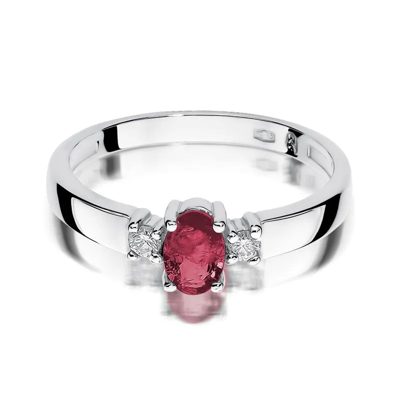 zlatý prsten s 0,60ct rubínem a 0,08ct diamanty w0264-rur-01