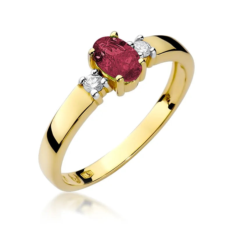 zlatý prsten s 0,60ct rubínem a 0,08ct diamanty w0264-rur-01