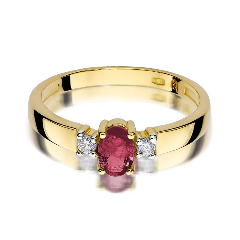 zlatý prsten s 0,60ct rubínem a 0,08ct diamanty w0264-rur-01