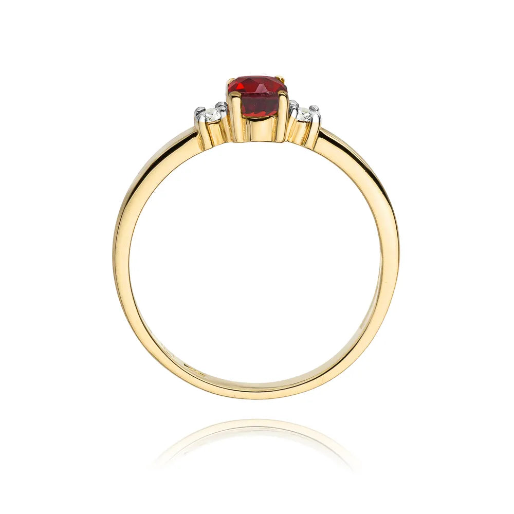 zlatý prsten s 0,60ct rubínem a 0,08ct diamanty w0264-rur-01