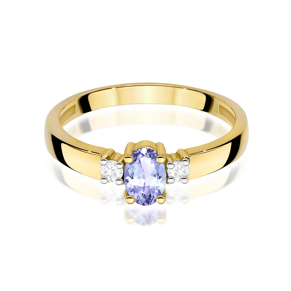 Zlatý prsten s 0,40ct tanzanitem a 0,08ct diamanty