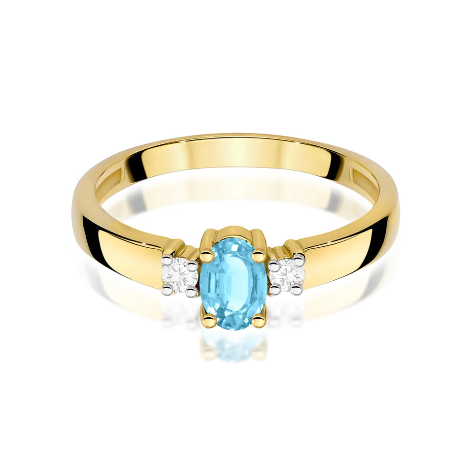 Zlatý prsten s topazem 0,50 ct a diamanty 0,08 ct