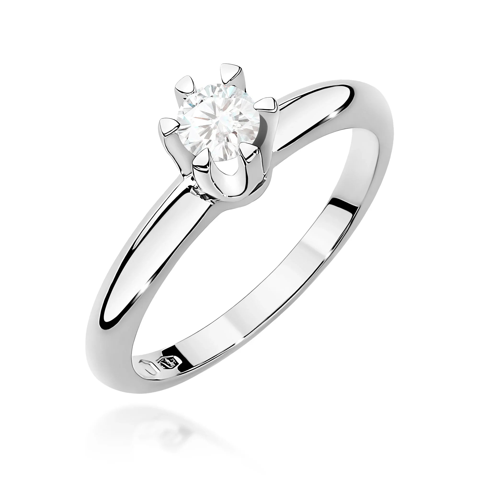 Lab-grown Diamond Engagement Ring in 585 White Gold