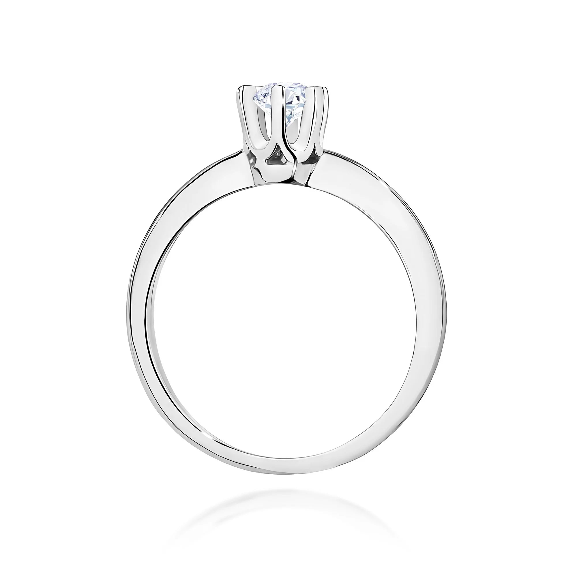 Lab-grown Diamond Engagement Ring in 585 White Gold