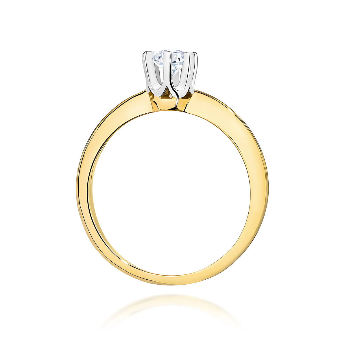 Prsten ze žlutého zlata s kulatým lab-grown diamantem 0,30 ct
