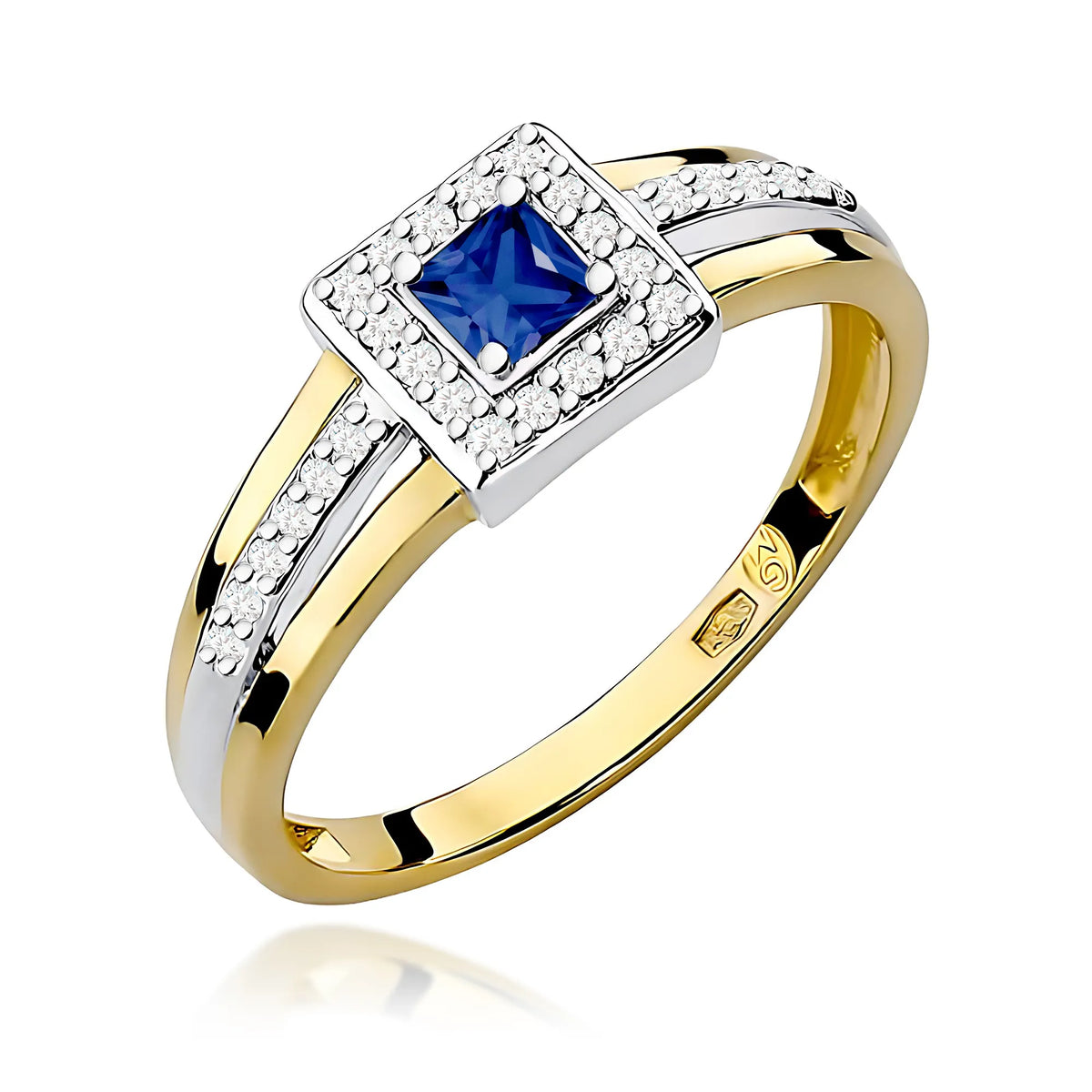zlatý prsten s 0,20ct safírem a 0,14ct diamanty w0271-sab-01