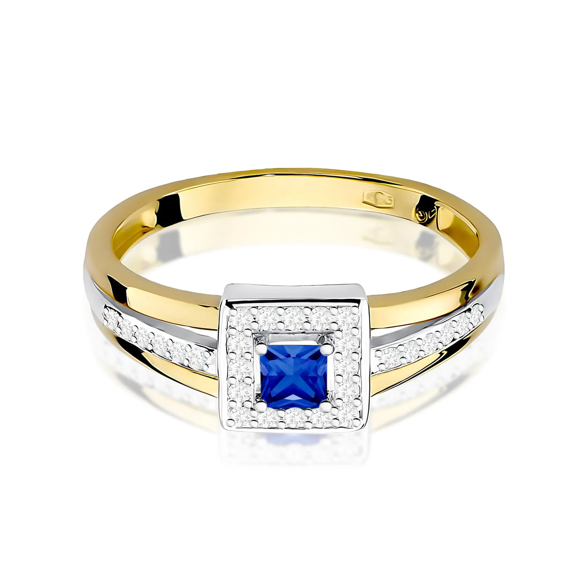 zlatý prsten s 0,20ct safírem a 0,14ct diamanty w0271-sab-01
