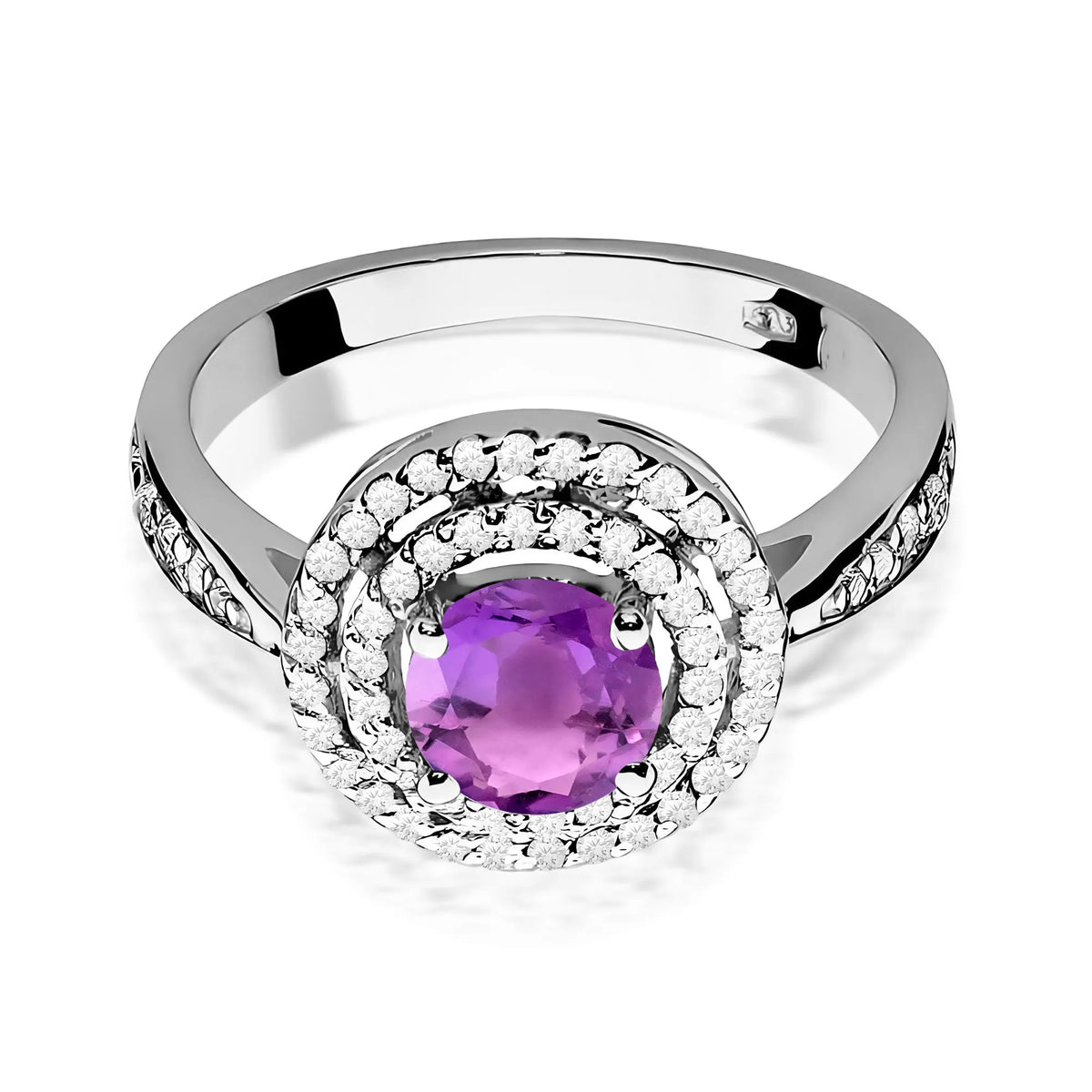 zlatý prsten s 0,90ct ametystem a 0,374ct diamanty w0274-amv-01