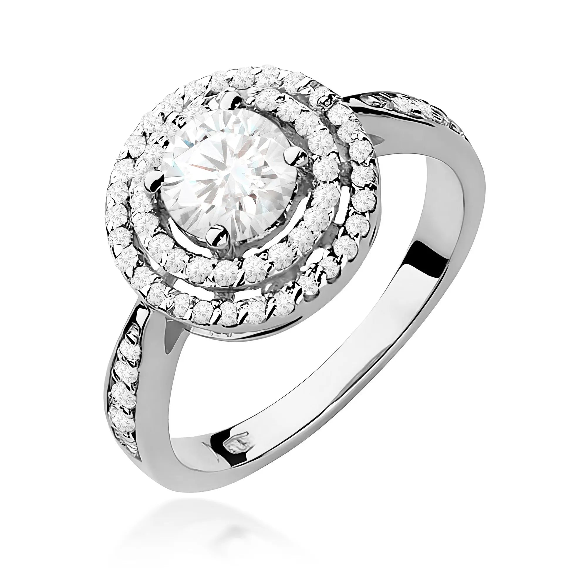 Lab-grown Diamond Engagement Ring in 585 White Gold