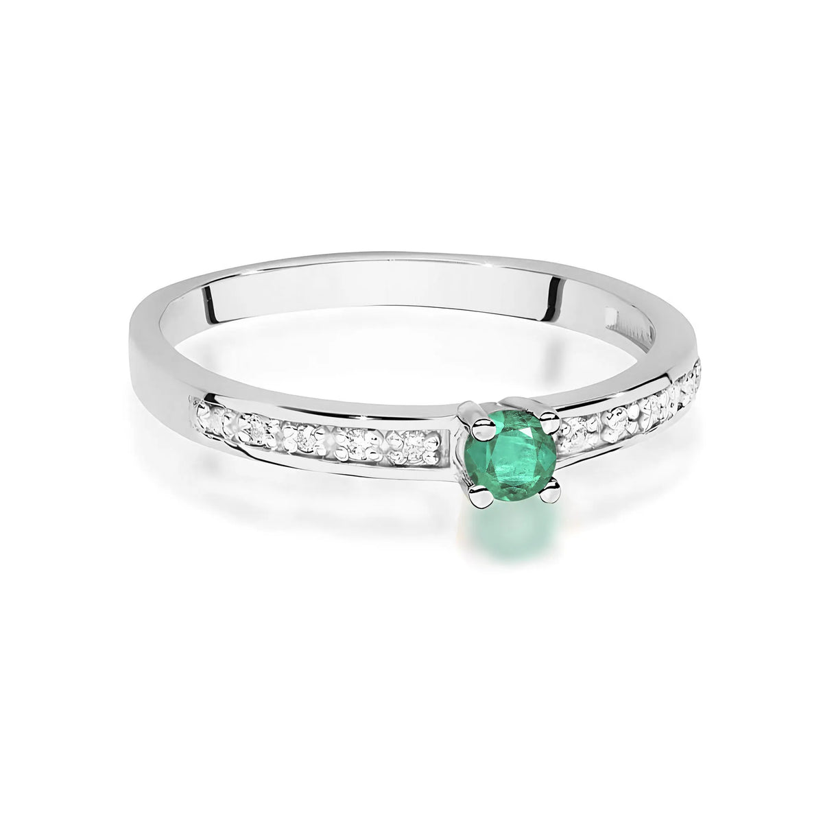 zlatý prsten s 0,15ct smaragdem a 0,05ct diamanty w0288-emg-01