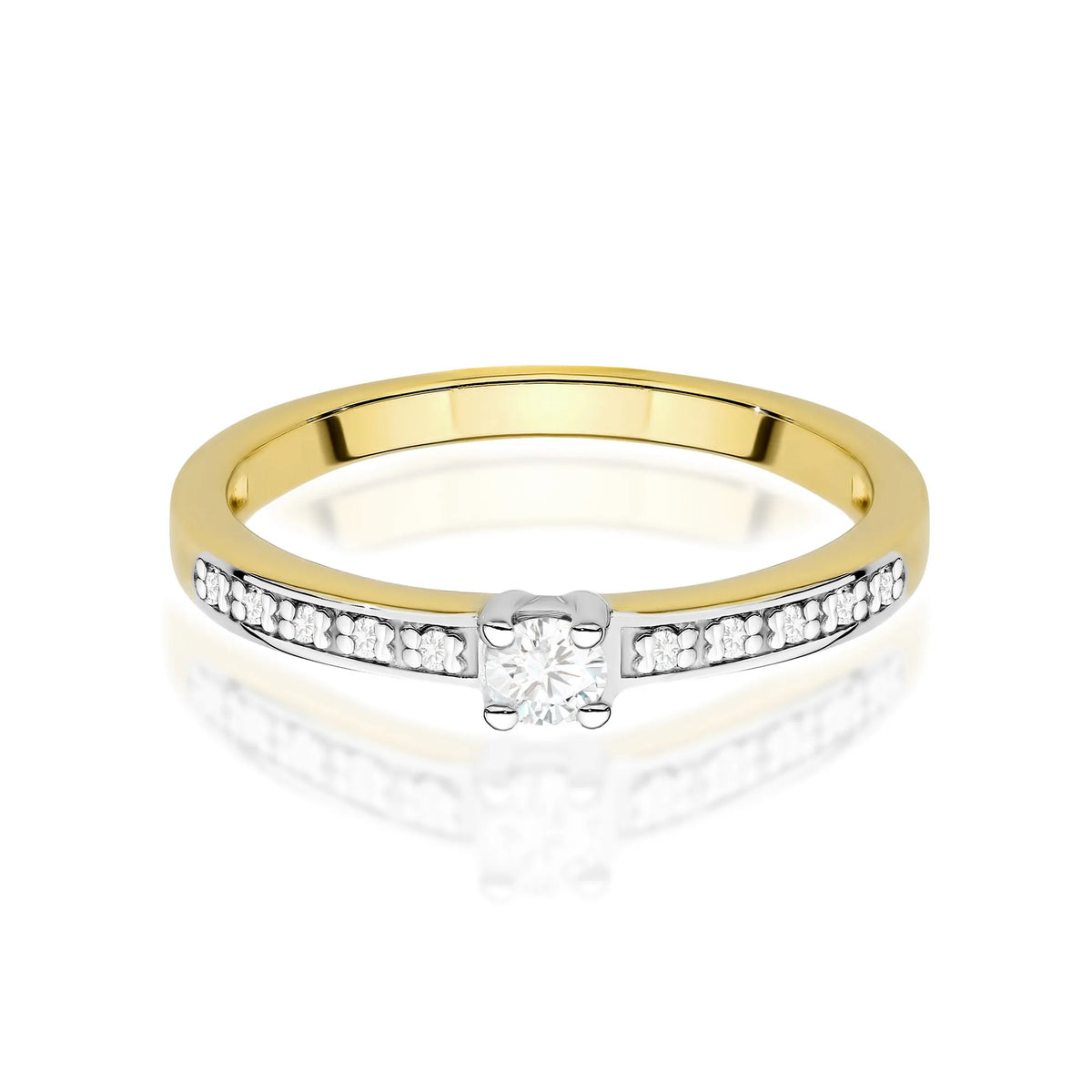 zlatý prsten s 0,08ct laboratorně pěstovanými a 0,05ct laboratorně pěstovanými diamanty w0288-ldw-01