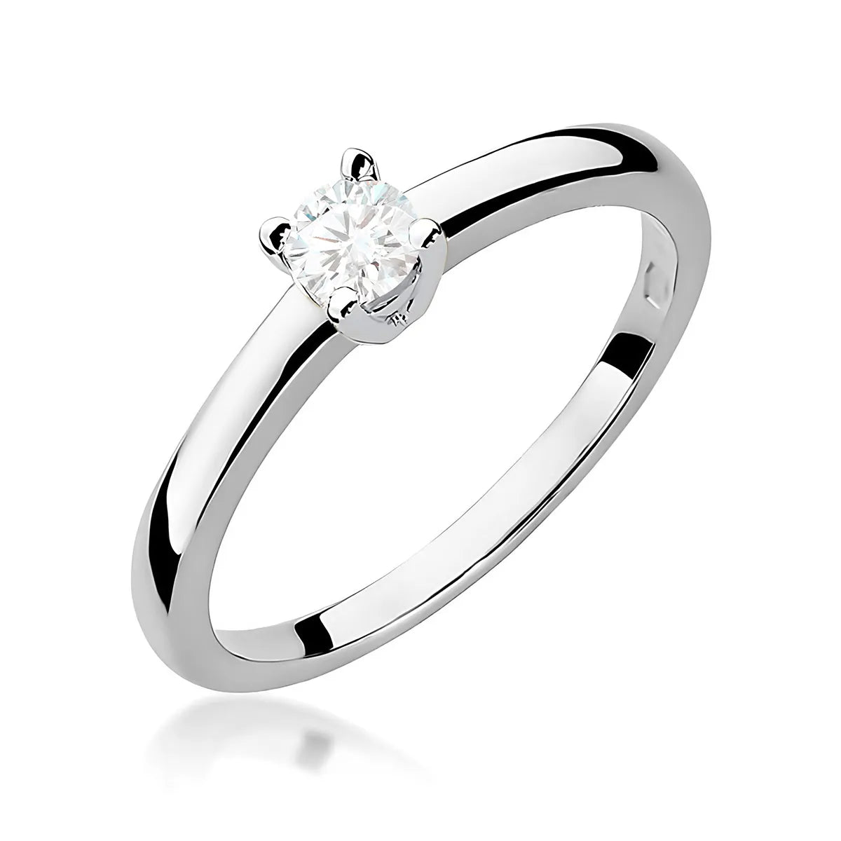 Lab-grown Diamond Engagement Ring in 585 White Gold