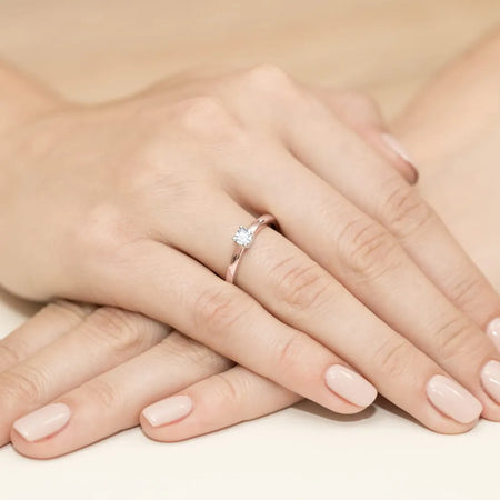 Lab-grown Diamond Engagement Ring in 585 White Gold