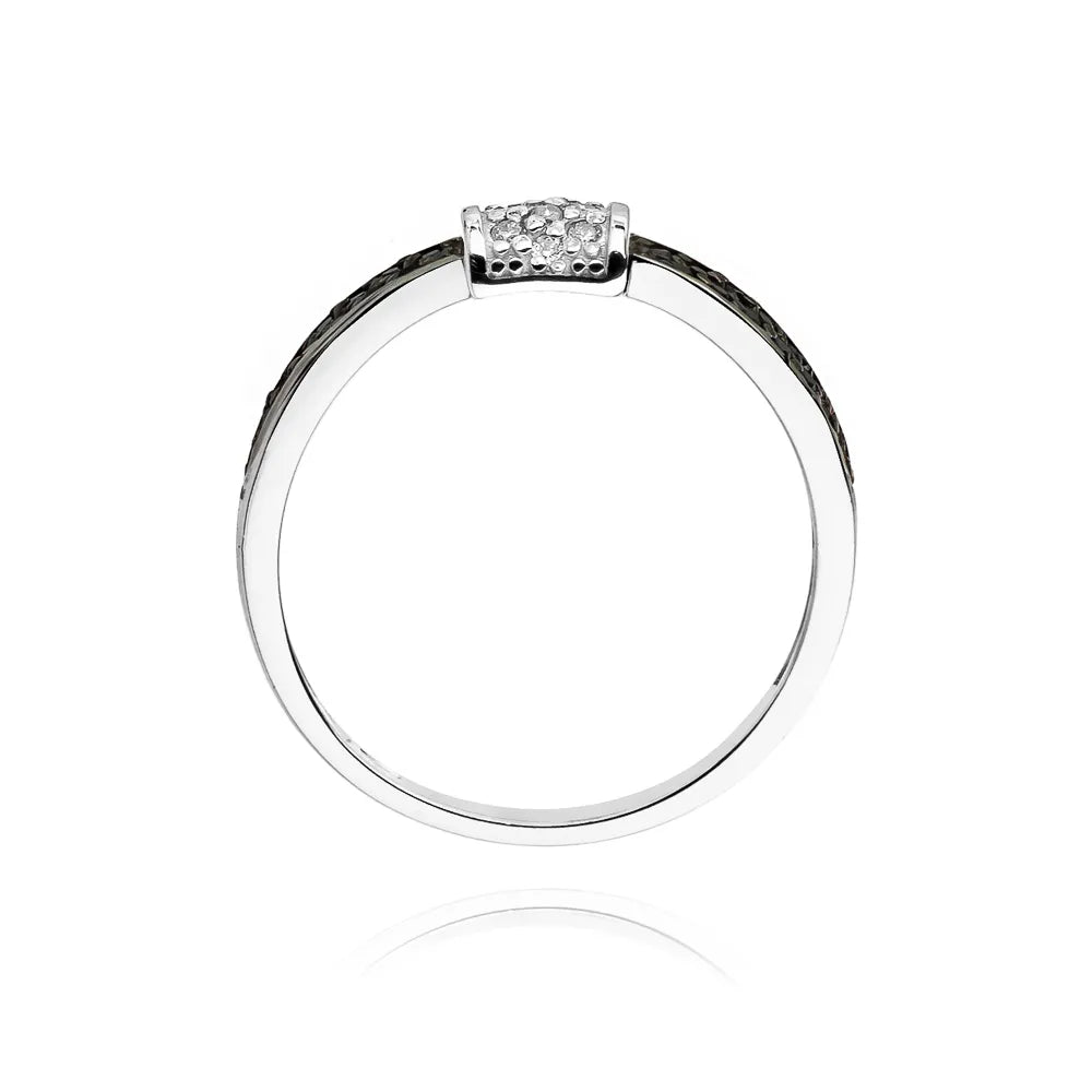 sada zlatých prstenů s černými a bílými diamanty 0,19 ct w0297-xxx-02