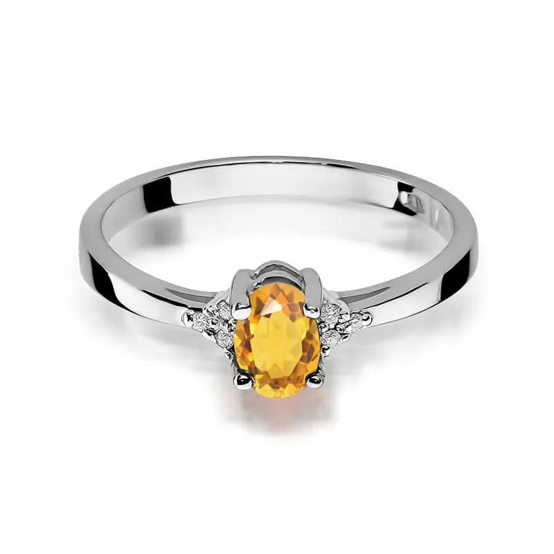 zlatý prsten s 0,60ct citrínem a 0,052ct diamanty w0301-ciy-01