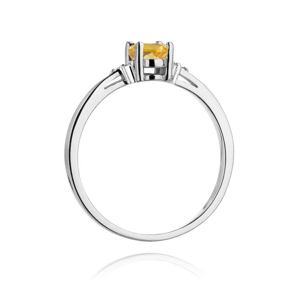 zlatý prsten s 0,60ct citrínem a 0,052ct diamanty w0301-ciy-01