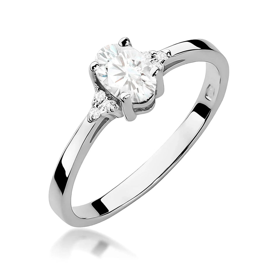 Lab-grown Diamond Engagement Ring in 585 White Gold