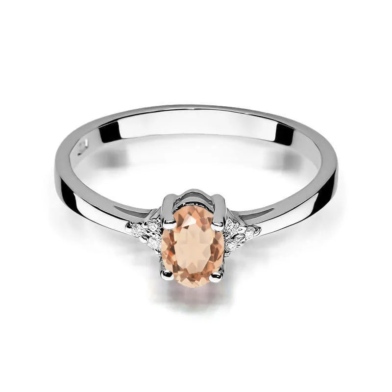 zlatý prsten s 0,40 ct morganitem a 0,052 ct diamanty w0301-mop-01