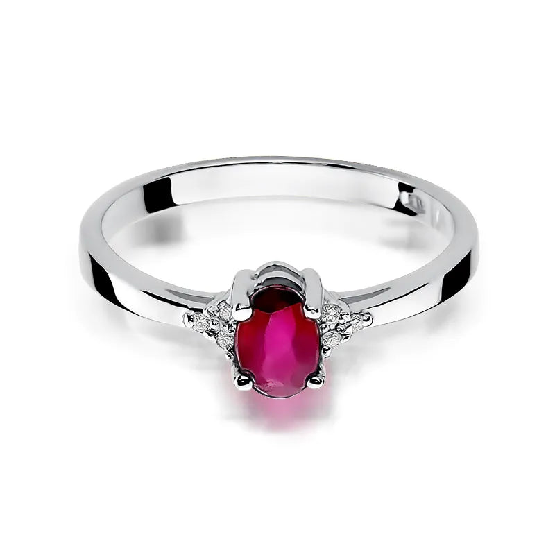 zlatý prsten s 0,60ct rubínem a 0,052ct diamanty w0301-rur-01